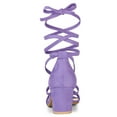 thumbnail image 3 of BLISSFUL STEP Women's Open Toe Lace Up Mid Chunky Heeled Sandals, 3 of 6