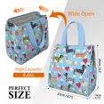 thumbnail image 3 of Colorful Funny Dachshund Insulated Lunch Bag for Women & Adults,Large Portable Soft Cooler Lunch Bag,Thermal Food Storage Tote with Pearl Cotton,8.66L,8.75x5.75x9.5 Inch, 3 of 6