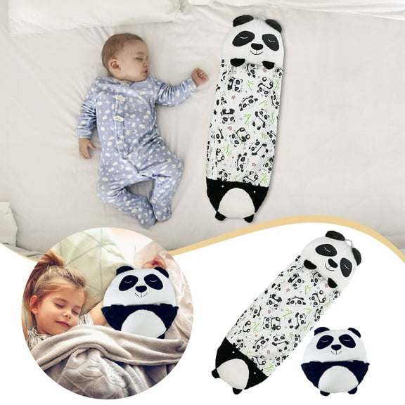 Fall Decor Nap Sack For Kids Sleeping Panda Style Foldable Kickproof Sleeping Bag For Children