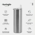 thumbnail image 6 of Makerflo 20 oz Silver Stainless Steel Tumbler with Lid and Straw Ideal for DIY Crafts -Epoxy, 6 of 10