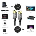 thumbnail image 2 of 8K Displayport to DisplayPort 1.4 Cable 30ft 35ft 10m, Ultra HD 4K 144Hz, 8K 60Hz, HBR3(7680x4320 Resolution), High Speed 32.4Gbps, Long Nylon Braided DisplayPort 1.4 1.2 Cable 33ft, 2 of 8