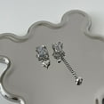 thumbnail image 5 of Woman Asymmetric Diamond Love Metal Chain Earrings Christmas, GiftSquare Zircon, 5 of 5