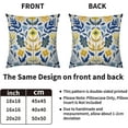thumbnail image 6 of Navy Blue Yellow Floral Pillow Covers 16x16 Set of 2 Summer Light Blue Flower Leaves Block Print Decorative Throw Pillow Cases Outdoor Farmhouse Decoration for Sofa Couch Bed, 6 of 6