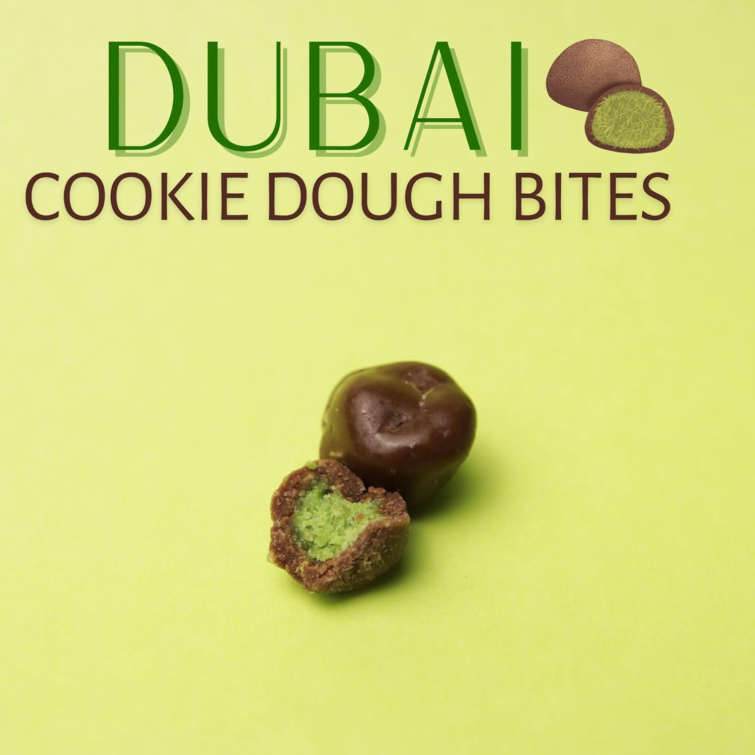 Sweetzo's Dubai Chocolate Cookie Dough Bites, Theatre Boxes, Candy Gift, 3.1 Ounces Each, Pack of 3