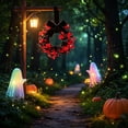 thumbnail image 4 of Nkmbld Halloween Wreaths for Front Door, Lifelike Silk Wreath for Halloween Decorations Mantel Porch Wall Window Indoor Outdoor Farmhouse Decor, 4 of 8