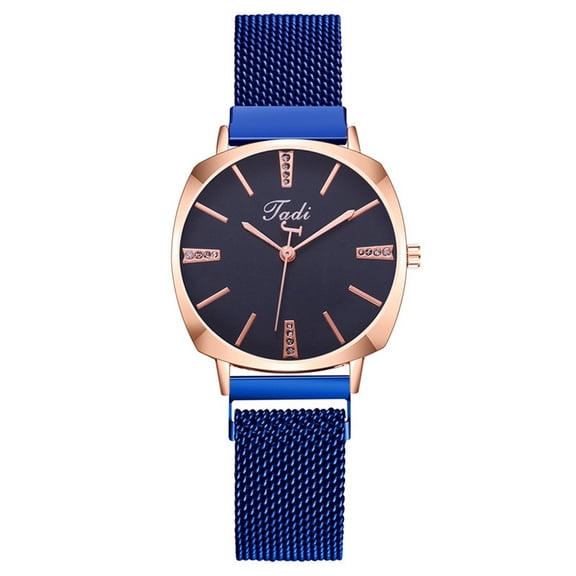 Resicozy Elegant Womens Quartz Watch, Round Dial Stainless Steel Mesh Watch Casual Simple Fashion Womens Watches Gift Royal Blue