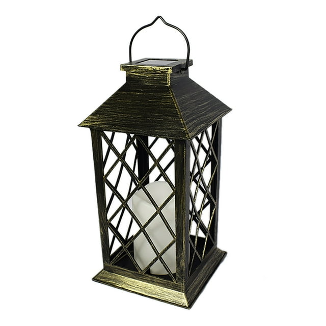 LED Solar Lantern Outdoor Pendant Light Waterproof Flickering Flameless Candle Light Decorative Light for Patio Garden Party Backyard