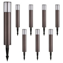 8 Pack 5CCT Low Voltage 5W LED Bollard Pathway Lights, Outdoor Landscape Lighting, 1800K/2700K/3000K/4000K/5000K Selectable, 12-24V AC/DC, Oil Rubbed Bronze