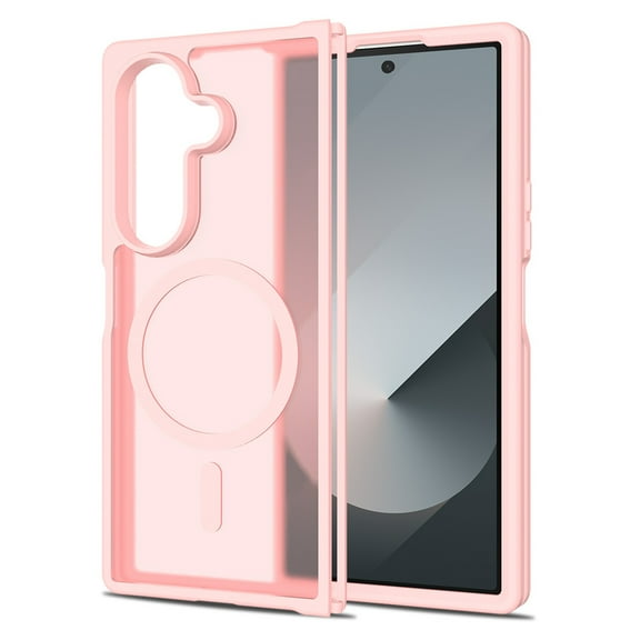 ELEHOLD Case for Samsung Galaxy Z Fold 7, Magnetic Phone Case, Hybrid Shockproof Cover, Raised Camera & Screen Protection,Pink