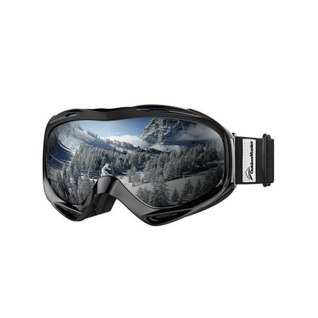 OutdoorMaster OTG Black and Clear Snowboarding and Skiing Sport Goggles
