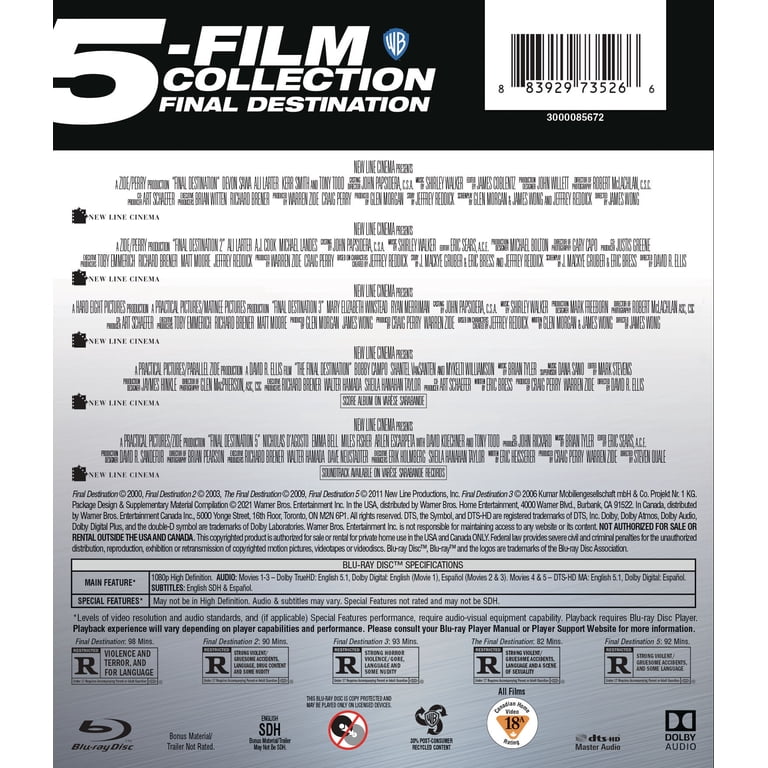 Final Destination 5-Film Collection (Blu-ray), Horror, New Line