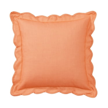 Mainstays Scallop Stripe Decorative Pillow, 18" x 18", Orange