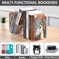 thumbnail image 4 of Wobogo Colorful Unicorns Acrylic Bookends Clear L-Shaped Book Holder with Non-Slip Pads for Books Files Magazines CD DVD 5.4×4.1×8.1in, 4 of 6