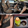 thumbnail image 2 of XYZCANDO Bear USA Flag 14 Pack Car Seat Covers Full Set Steering Wheel Cover Center Console Pad Seat Belt Pads Headrest Covers Cup Coasters for Most Cars SUVs Sedans, 2 of 7