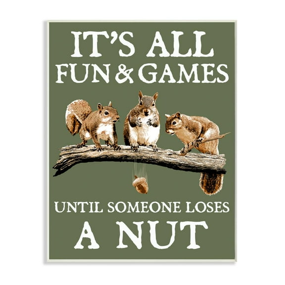 Stupell Industries Loses A Nut Funny Squirrel Animal Word Design Wall Plaque by RetroRocket