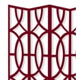 thumbnail image 2 of HomeRoots Decor Modern Style 4 Panel Screen with Geometrical Stencil Design, Red, 2 of 2