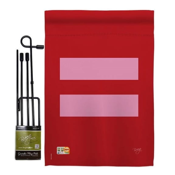 Breeze Decor BD-ST-GS-115087-IP-BO-D-US13-BD 13 x 18.5 in. Equality Inspirational Support Impressions Decorative Vertical Double Sided Garden Flag Set with Banner Pole