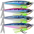 thumbnail image 2 of PROBEROS 4 PCS Slow Sinking Metal Jig Fishing Lures - 3D Printed Hard Bait with Treble Hooks & Willow Blades, 2 of 15