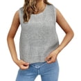 thumbnail image 6 of Women Knitted Vest Round Neck Sleeveless Crop Tank Bow Tie Decor Hollow Back Solid Color Short Sweater Vest, 6 of 8