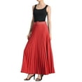 thumbnail image 2 of Falda Maxi A-Line Plisada de Cintura Alta con Cinturón para Mujeres INSPIRE CHIC 3XL Roja, 2 of 6