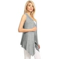 thumbnail image 4 of Made by Johnny Women's Lightweight Sleeveless Draped Open Cardigan M HEATHER_GREY, 4 of 6