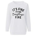 thumbnail image 5 of IROINNID Women's Long Sleeve Sweatshirt Round Neck Mid-Length Print Leisure Winter Sexy Pocket Tops Regular Sweatshirt Pullover, White, 5 of 6