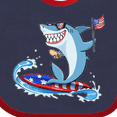thumbnail image 4 of Inktastic Fourth of July Shark Surfing Boys or Girls Baby Bib, 4 of 4