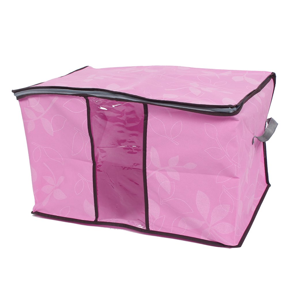 Quilts Clothes Beddings Zip Lock Storage Bag Organizer Pink 60 x 35 x 42cm