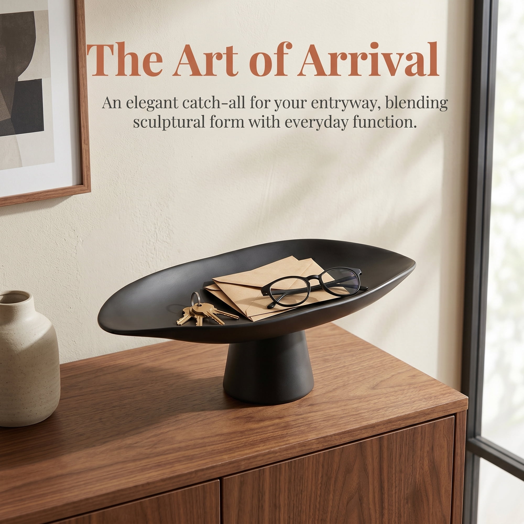 Unique Bargains Footed Decorative Pedestal Oblong Boat Shaped Bowl Black 12.2*5.1*3.9inch