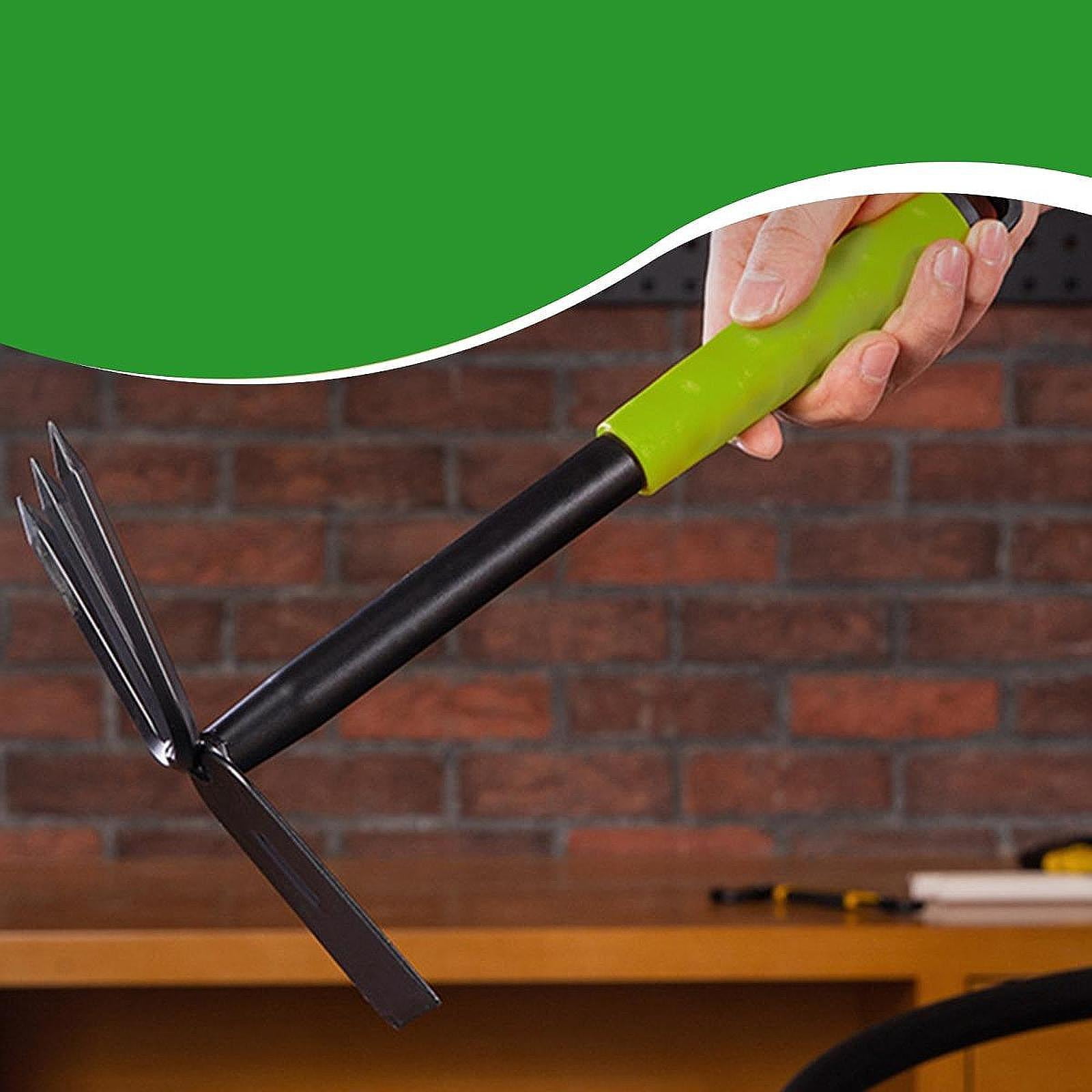 oshhni Hoe and Cultivator 2 in 1 Heavy Duty Garden Tool for Flower Bed Yard Tilling