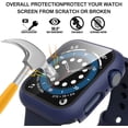 thumbnail image 3 of 2-Pack for Apple Watch Series 8/7/6/5/4/Series SE/SE 2 44mm All-Around Screen Protector Case, Tempered Glass Screen Protector Case Ultra-Thin for iWatch 44mm Protection Cover - Blue, 3 of 5