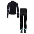 thumbnail image 6 of vastwit Kids Girls Tracksuit Fleece-Lined Long Sleeve Zip Jacket with Leggings Figure Skating Training Suit Blue 10, 6 of 7