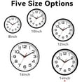 thumbnail image 6 of Wall Clock 14 Inch Large Silent Non-Ticking Modern Clock Battery Operated Classic Simple Minimalist Analog Decorative for Kitchen, Living Room,Office, Bedroom, Bathroom (Black), 6 of 8