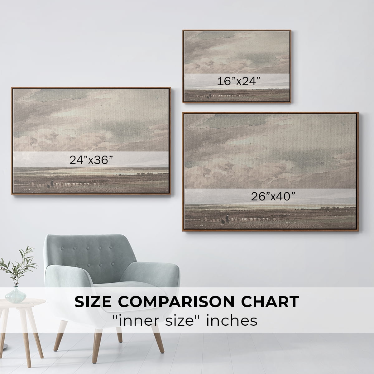 Vintage Landscape-CCXXXVIII By Wexford Home Framed in Walnut Wood Gallery Wrapped Canvas 27 in. x 41 in.