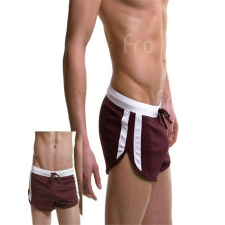 Men's Flat Swim Trunks Swimming Briefs Boxers Swimsuit Beach Shorts