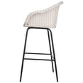 thumbnail image 5 of Ladd Outdoor Metal Wicker Barstool, Light Gray Faux Rattan with Black Iron Frame, 29.5-Inch Height, Set of 2 for Patio, Deck or Bar Counters, 5 of 9