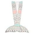 thumbnail image 2 of Elephant Stripe Mermaid Shape Sherpa Throw Turquoise/Pink Single 30x75, 2 of 3
