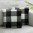 thumbnail image 3 of COMIO  Halloween Farmhouse Buffalo Check Plaids Throw Pillow Covers Soft Soild Decorative Home Decor Outdoor Cushion Case for Sofa Bedroom  Black and White, 3 of 5