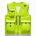 thumbnail image 4 of ZCFZJW Men's Casual Lightweight Outdoor Fishing Vest Work Safari Travel Photo Hunting Camping Cargo Vest Jacket with Multi Pockets Green L, 4 of 4