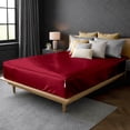 thumbnail image 2 of Silk Zip On Fitted Sheets Twin XL Size 39X80 - Includes 2 Zip On Sheets +1 Bottom Fitted Base - Fit's 16” In Deep Pocket - Easy to Use,Soft,Smooth -Fitted Sheet-Burgundy - Color, 2 of 9