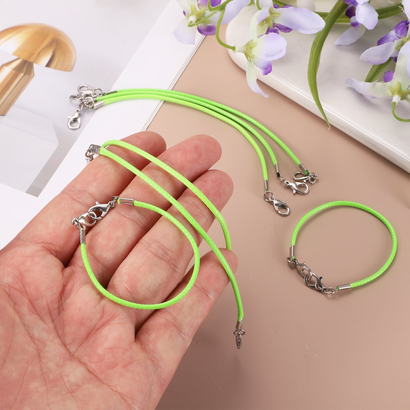 Uxcell 10 PCS Fluorescent Green Bracelet Cord, 6
