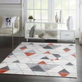 thumbnail image 2 of Lbaiet CH500M23 Kaisley 2 x 3 Pi. Zone de Rectangle de Dispersion Rug&44; Blanc&44; Orange&44; Gris & Turquoise, 2 of 4