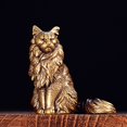 thumbnail image 2 of Slccxzc Mini Brass Cat Figurine Retro Kitten Statue Collectible Desktop Home Decor, 2 of 7