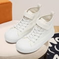 thumbnail image 4 of Kids Fashion Canvas Sneakers High Top Hook-And-Loop Adjustable Shoes, Breathable Casual Tennis Sneakers Outdoor Shoes for Toddler Little Big Boys Girls, 4 of 7