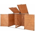 thumbnail image 5 of Leisure Season Large Horizontal Wood Trash and Recycling Storage Shed in Brown, 5 of 6