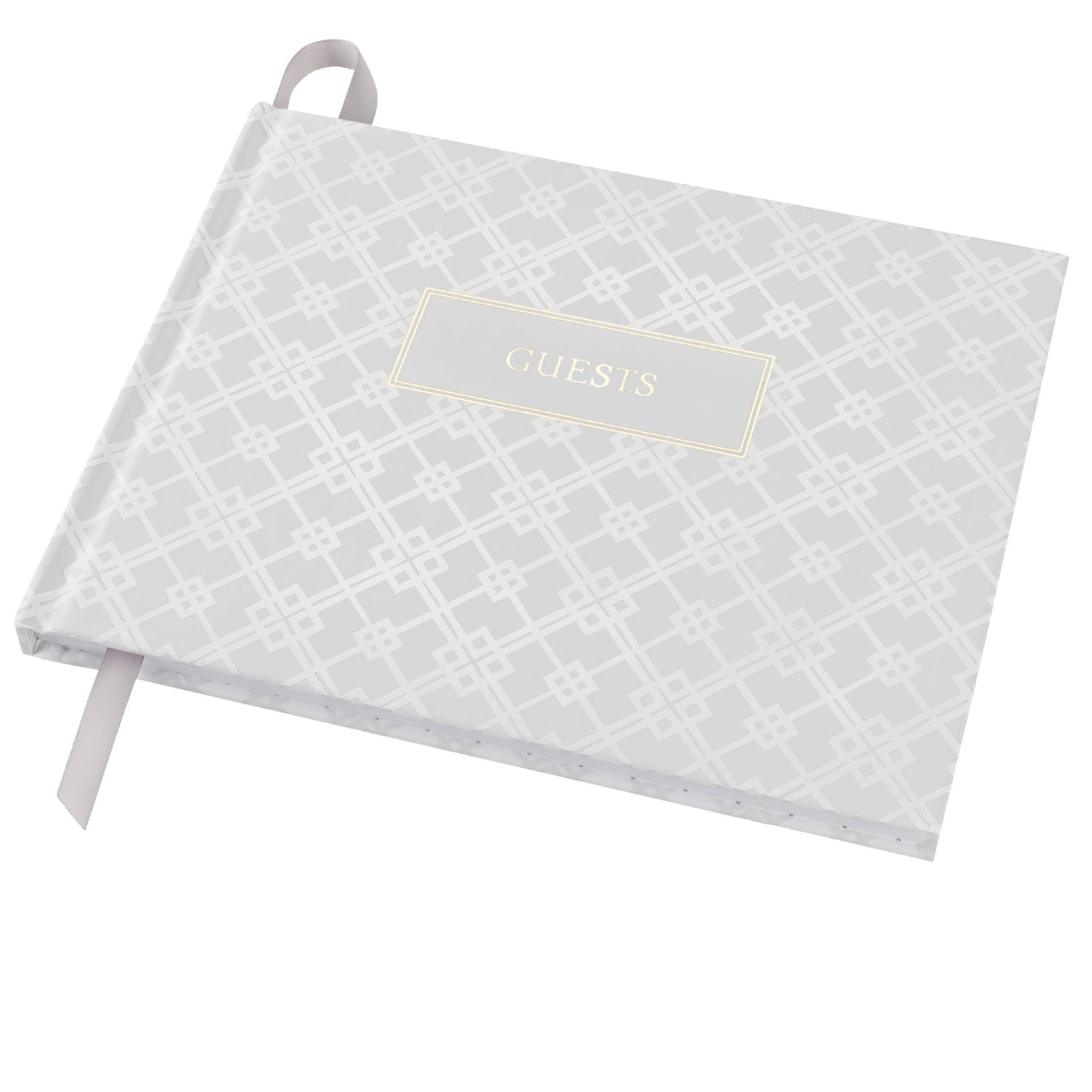 Global Printed Products Wedding Guest Book 9'x7'  (White with Gold Foil) - WGB-WHT-GF - WGB-WHT-GF