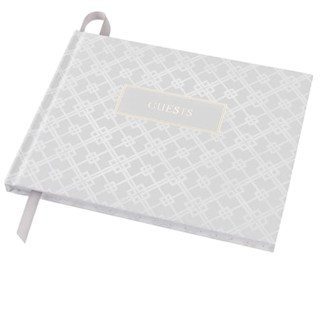 Global Printed Products Wedding Guest Book 9"x7" (White with Gold Foil) - WGB-WHT-GF - WGB-WHT-GF