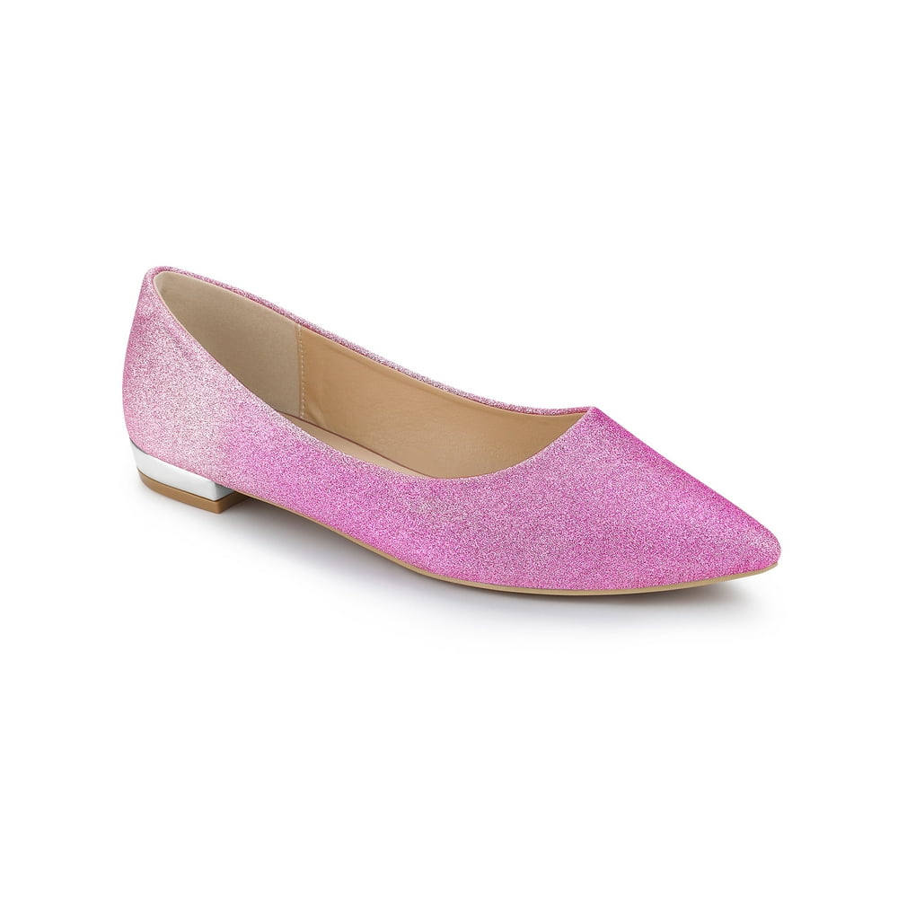 allegra k women's glitter clear ankle strap flat mules shoes