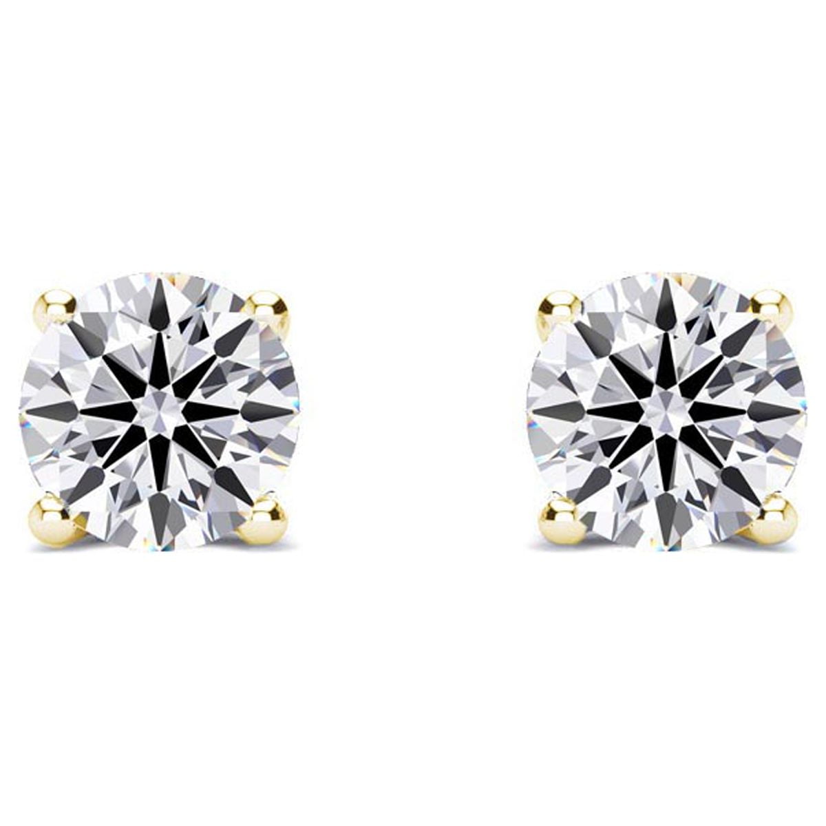 SuperJeweler 0.05 Carat Lab Grown Diamond Stud Earrings for Women, Yellow Gold Diamond Jewelry, Elegant Earrings for Women