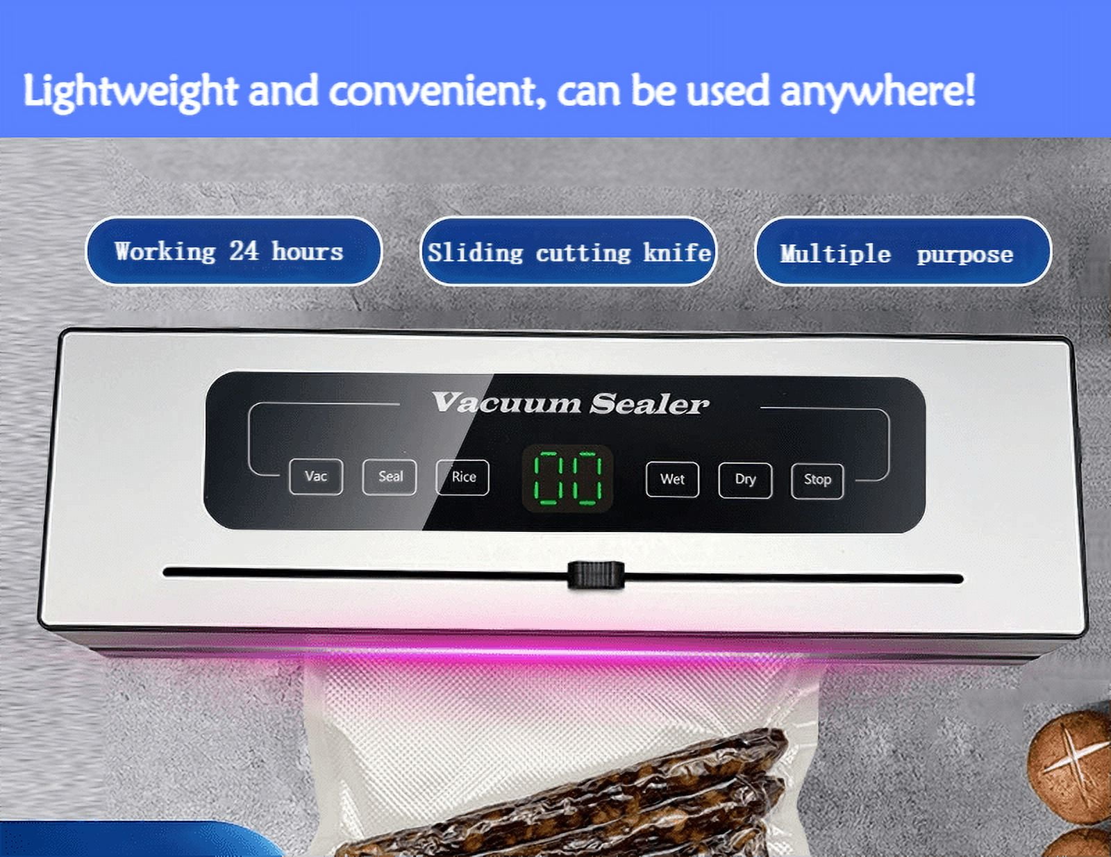 LVL Vacuum Sealer Machine, Automatic Air Sealing Food Saver with Dry&Moist Food Modes, One-key Meat Sealers Vacuum Packing Machine for Kitchen Food Saver Storage